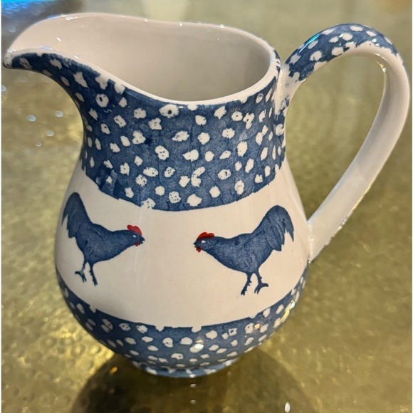 Chanticleer ICTC Milk Jug Rooster Pitcher Alice Cotterell Pottery England - Picture 1 of 6